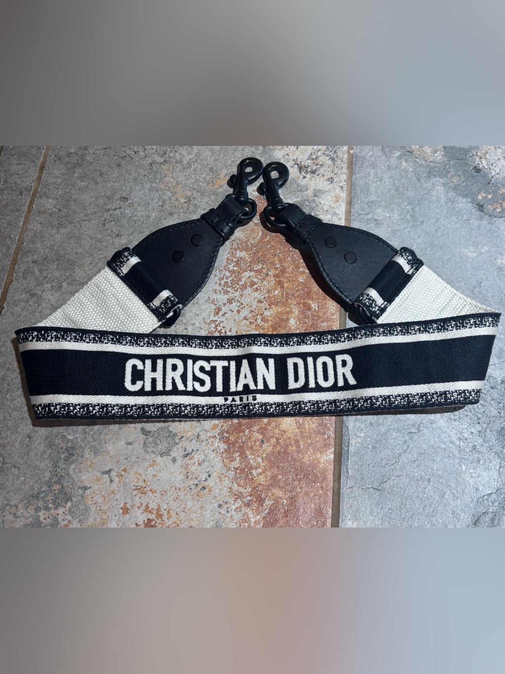 Dior Black and White Christian Dior Canvas Shoulder Strap
